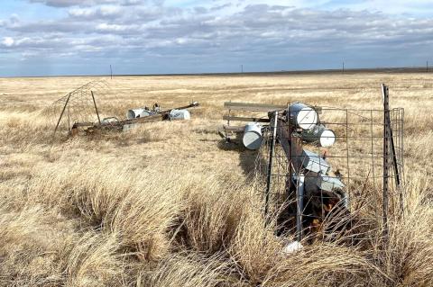 Downed power lines following damaging winds and blizzard conditions earlier this week. 