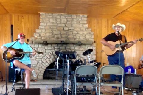 Buster Bledsoe, Rick Haley, Dennis and Hank McPherson and Venita McPherson play a few tunes for the Guffey-Purcell Reunion