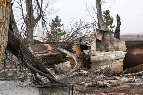 The scene at Larry and DeLois Risley's home last Wednesday morning