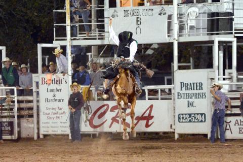 Cauy Pennington, Clarendon College, earned 156 points for third place in the Saddle Broncs. WHITTY WHITTENBERG PHOTO | TWO DOG ENTERPRISES