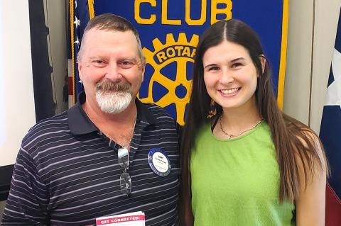 Rotarian Curt McPherson with Chloe Walser