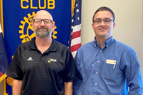 Head Coach Chris Koetting and Rotarian Charlie Mann