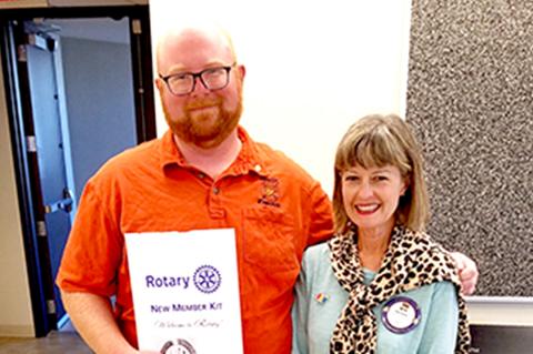 Morgan Hanes and Rotarian Beth Briant