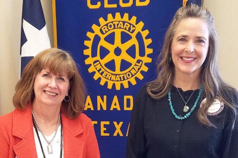 Rotarians Ronda Bartlett and Christina Hadaway
