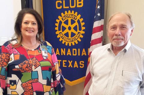 HCH CEO Christy Francis and Rotarian Mike Gardiner