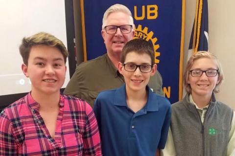Back: Andy Holloway; Front: Lilly Bradford, Coy Pittman, and Tucker Landry