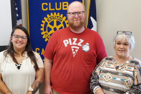 Jackie Perez and April Hanks with Rotarian Morgan Hanes