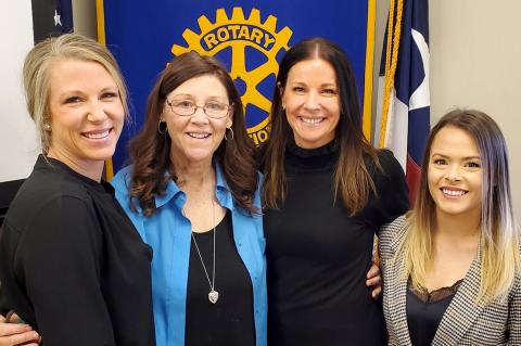 Mandy Flowers, Rotarian Sherri Hensley, Dr. Kathleen Clark, and Cheyenne Cleveland