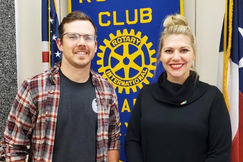 Bryson Beattie with Rotarian Sarah Rader