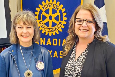 Rotarian Beth Briant and Ashton Macias