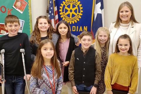 Blaze Mills, Emma Peterson, Elodie Dial, Eliza Cooper Kelsey Haley (back), and Chloe Ray, Lucas LeFever, Paris Lee (front)