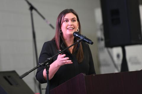 Sarah Huckabee Sanders speaking at the Beef Cattle Conference