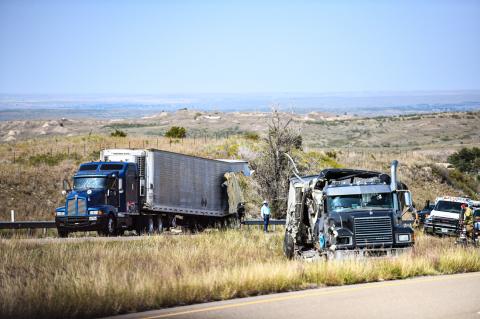 Semi-truck collision