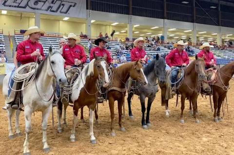 Team members, pictured here from left to right, are: Travis Hill and Marshall Long of Canadian; J.D. Reed of Spearman; Dusty Drake of Sayre, Oklahoma; J.D. Long of Amarillo; and Jarrett Proffitt of Canadian.