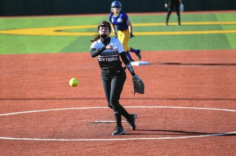 Lady Cat Leah Moreno gets some preseason practice in last Friday's scrimmage with Sunray
