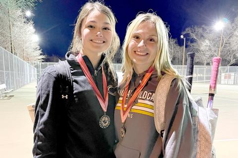 Girls-doubles players Berkley Beedy and Jaci Bass