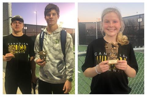 CHS Tennis singles player Berkleigh Baileys and mixed-doubles teammates Hayze Hufstedler and Rylun Clark