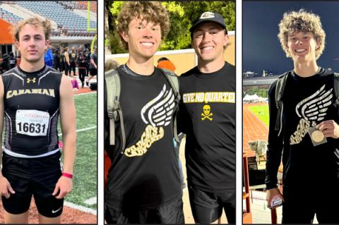 Luke Flowers (left) and Preston Neumeier (right) at Texas Relays