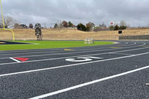 The track at Wildcat Stadium following repairs