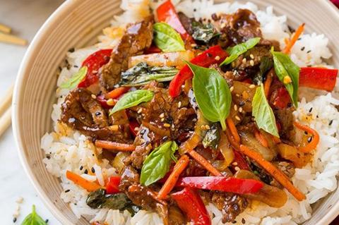 Thai Basil Beef Bowls