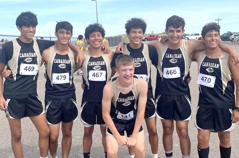 Canadian High School Wildcat varsity cross-country team members: Jose Vargas, Jaxtyn Valenzuela, Isay Ramirez, Juan Vargas, Jesus Martinez, Lino Lugo, and Anderson Perkins