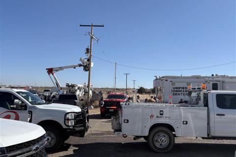 Xcel crews restoring power to Potter County Fire Station #2/Incident Command