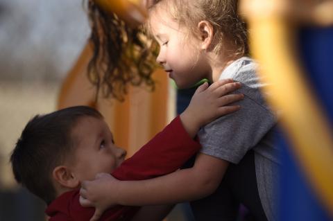Children at Rachel's Little House helping each other