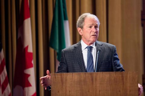 Former President George W. Bush speaks at the 2016 NASCO Continental Reunion at the George W. Bush Presidential Library in Dallas on Tuesday, Nov. 15, 2016.