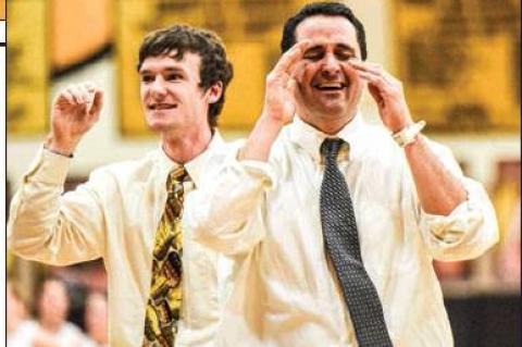 Coach Richardson and assistant Garrison Jones celebrate the Lady Cats’ comeback from an early double-digit deficit in the regional quarterfinals to beat Littlefield and advance to the regional tournament in Canadian’s historic state championship season. In photo at top, Richardson and the 2017 Lady Cats during the State Championship presentation ceremony. PHOTOS BY PEYTON AUFILL | THE CANADIAN RECORD