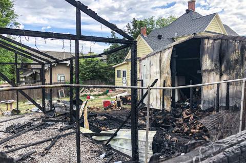 Structure fire on Sixth Monday