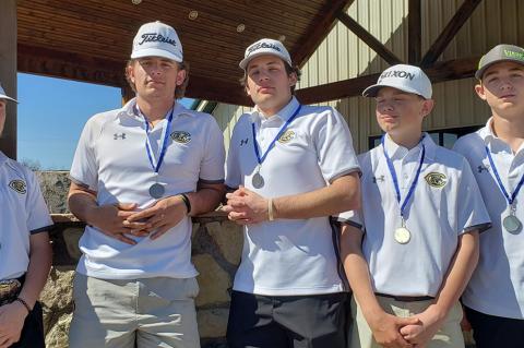 Wildcat golfers Meyer Ray Ancira, Rhet Pennington, Grant McCook, Ben Bryant, and Eric Huntress