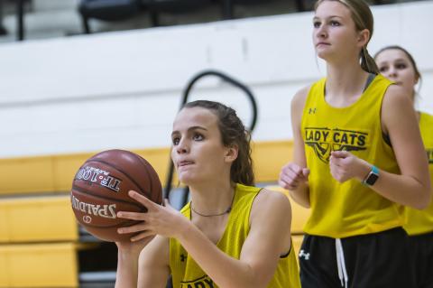 Canadian’s Tinley Pennington takes aim as she focuses on her shot during practice this week.