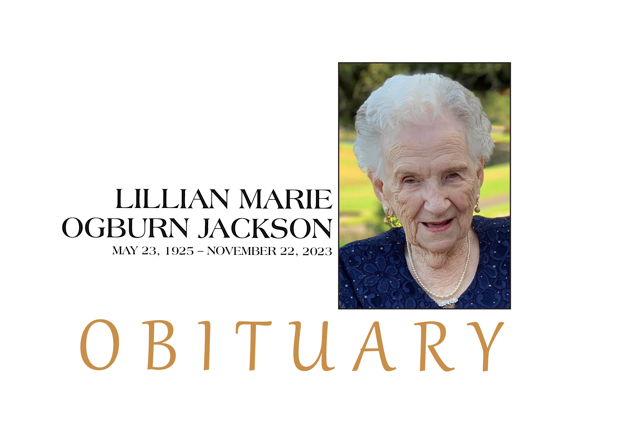 OBITUARY: LILLIAN MARIE OGBURN JACKSON