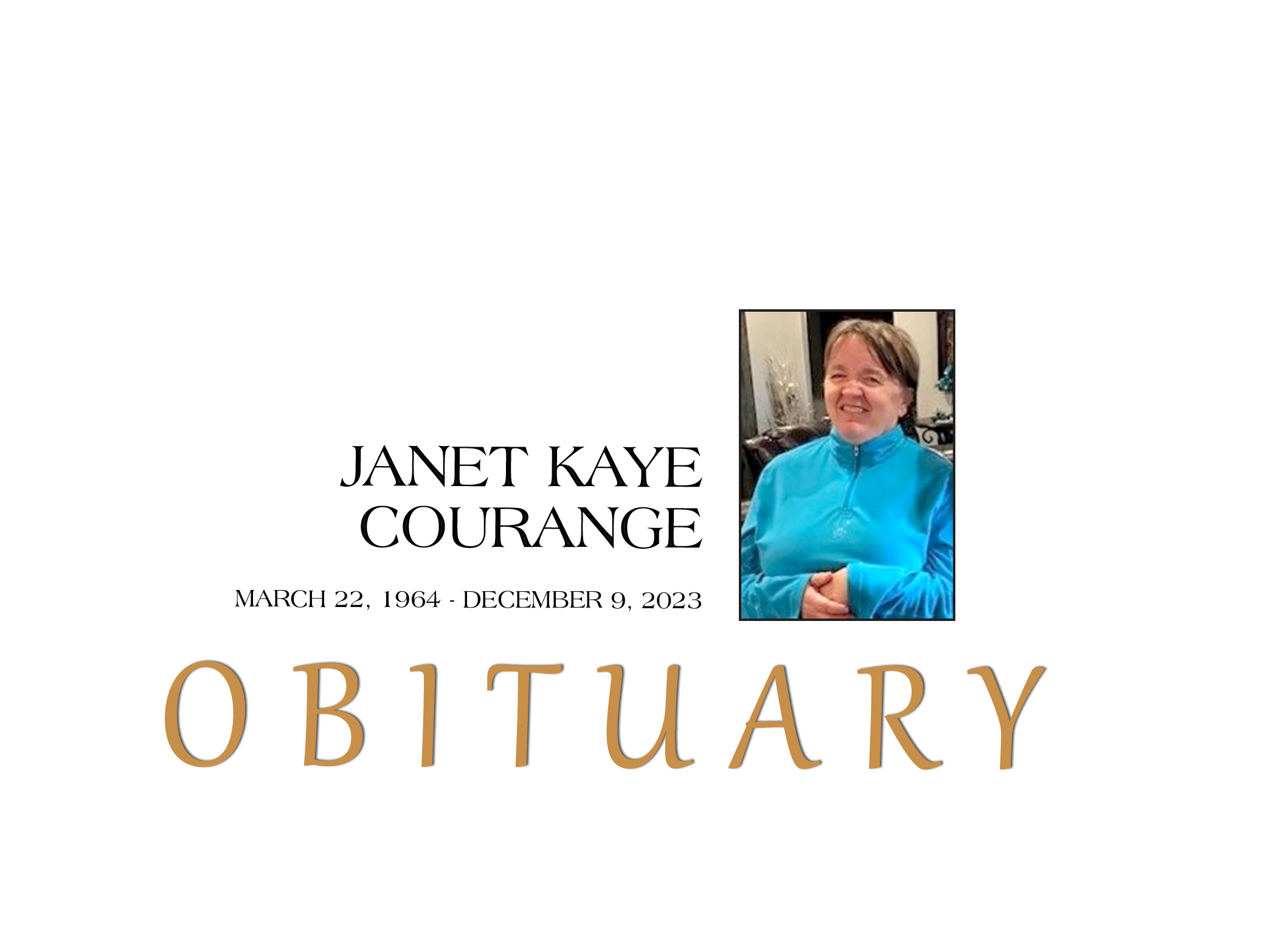 OBITUARY: Janet Kaye Courange