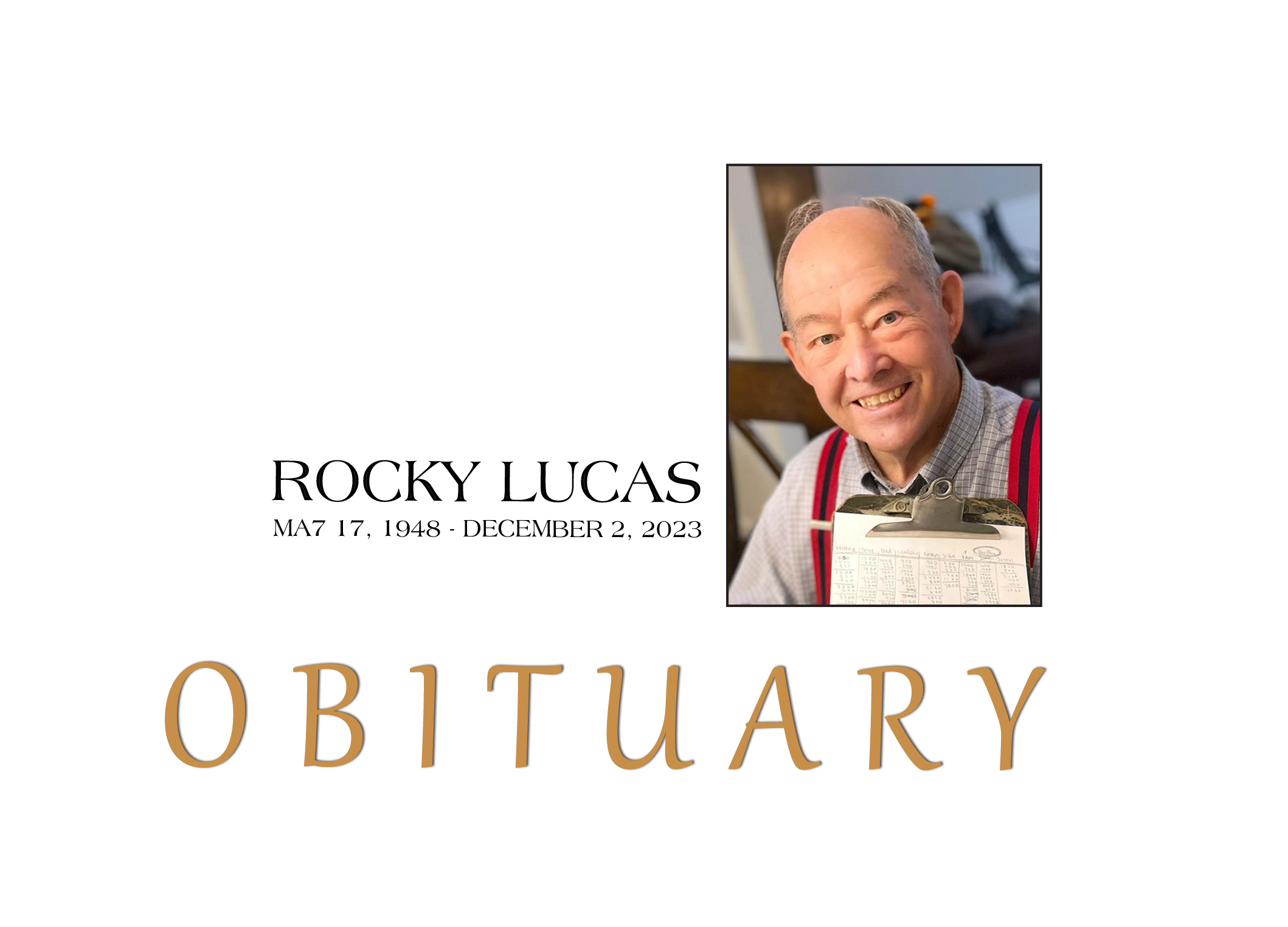 OBITUARY: ROCKY LUCAS