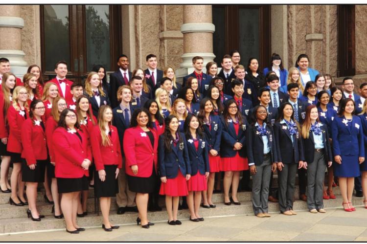CTSO state officer group at state Capitol in Austin