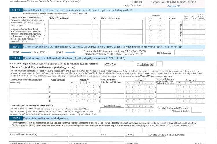 1st page of Application Forms in English