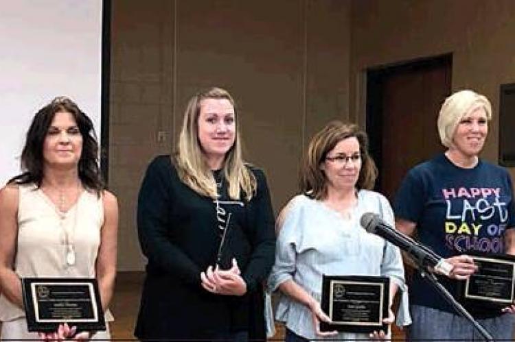 Teacher and Staff honorees: (left to right) Andy Cavalier, Heather Saenz, Debbie Hardin, Tabatha Moreno, Janet Gatlin, Jerri-Lynn Throgmorton, Ana Hernandez, and Morgan Brady; not pictured Shaffer Baxter. —PHOTOS BY LAURIE EZZELL BROWN