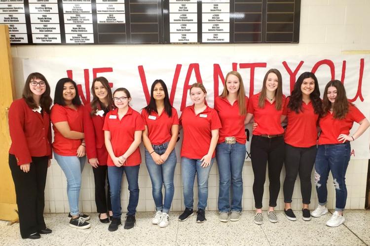 Local FCCLA Chapter officers: (left to right) Allison Culwell, Kim Barragan, Lily Smith, Cielo Sanchez, Dizzy Vargas, Shaelynne Abare, Paige Perry, Ashlynn Critser, Leslie Villa, and Alli Wayne. 