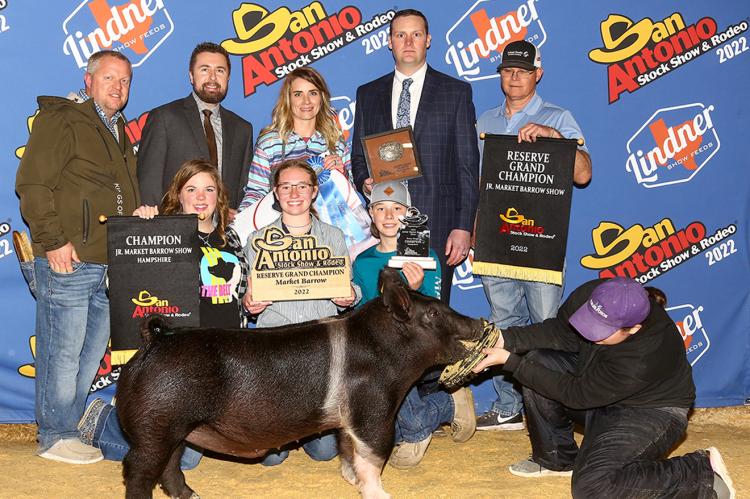 (Back row) Shane Swenhaugen, Brian Arnold, Victoria Cook, Maverick Squires, and Ron Cook; and (front row) Tatum Swenhaugen, and Macie and Cinch Hansen