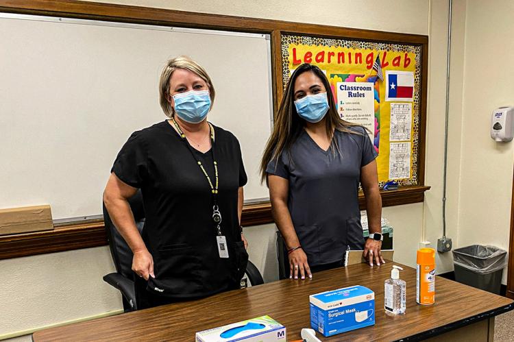 Nurse Molly Kerrigan and her new assistant Marisol Meraz have the daunting task of monitoring the day-to-day health of students and staff at Canadian ISD in the age of coronavirus.