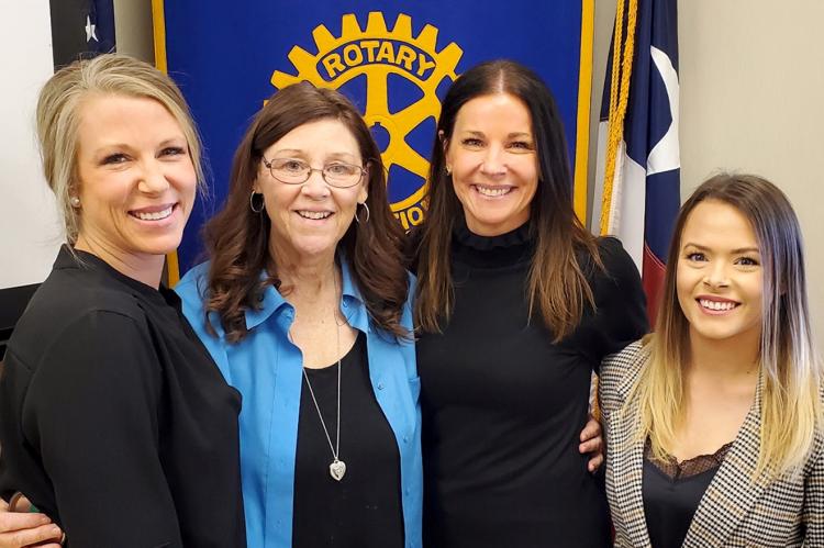 Mandy Flowers, Rotarian Sherri Hensley, Dr. Kathleen Clark, and Cheyenne Cleveland