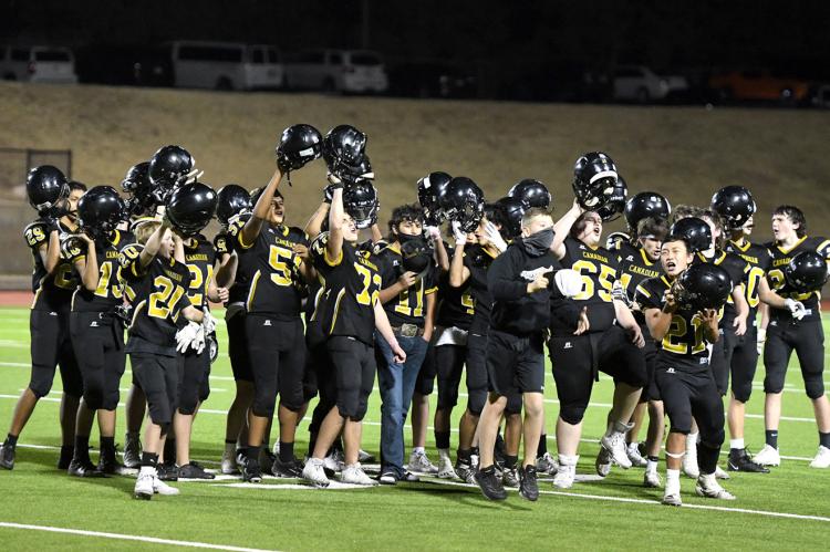 Junior Varsity celebrates district championship after defeating Childress