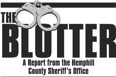 Hemphill County Sheriff Blotter Report
