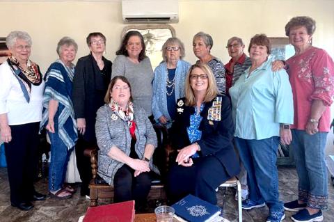 Comancheria Chapter DAR members: (seated L-R) Shawna Dittmore and Pam Hill; and (standing L-R), Mary Ann Ashley, Ilene Floyd, Jeri Pundt, Frances Aston, Davene Hendershot, Sherry Wagner, Marilee Wright, Cindy Bowen, and Marie Maupin.