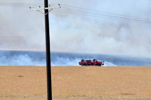 Tuesday's wildfire in Ochiltree County, taken by Alan Hale, about halfway between Hwy 70 and US 83 off of 281