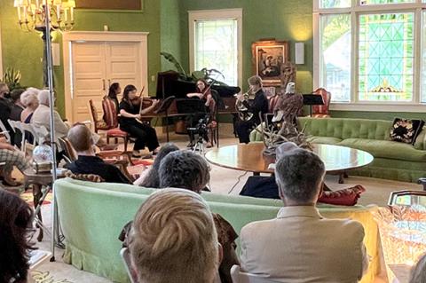 The first performance of the evening, by a group of gifted Rice University musicians, in the Citadelle Mansion