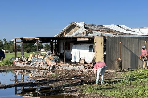 Canadian Church of Christ Go! Weekend team cleaning up Perryton residential area following June 15 tornado