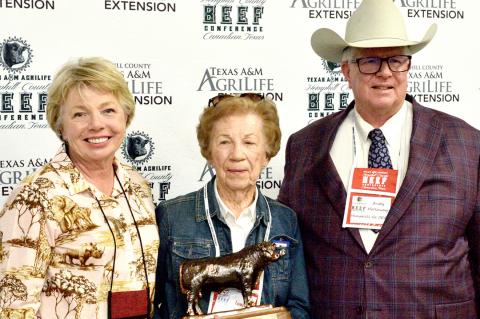 Ranchers of the Year Janet Tregellas and Louise Smith with Hemphill County AgriLife's Andy Holloway