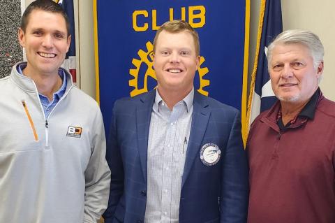 Corbin Dyson, Rotarian John Haley, and Quint Nichols